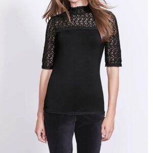 Boden Seraphina Lace Top Black